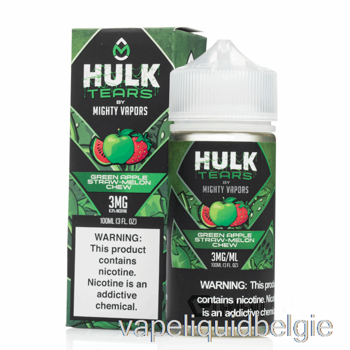 Vape België Groene Appelstro Meloen Kauw - Hulk Tranen - 100ml 3mg